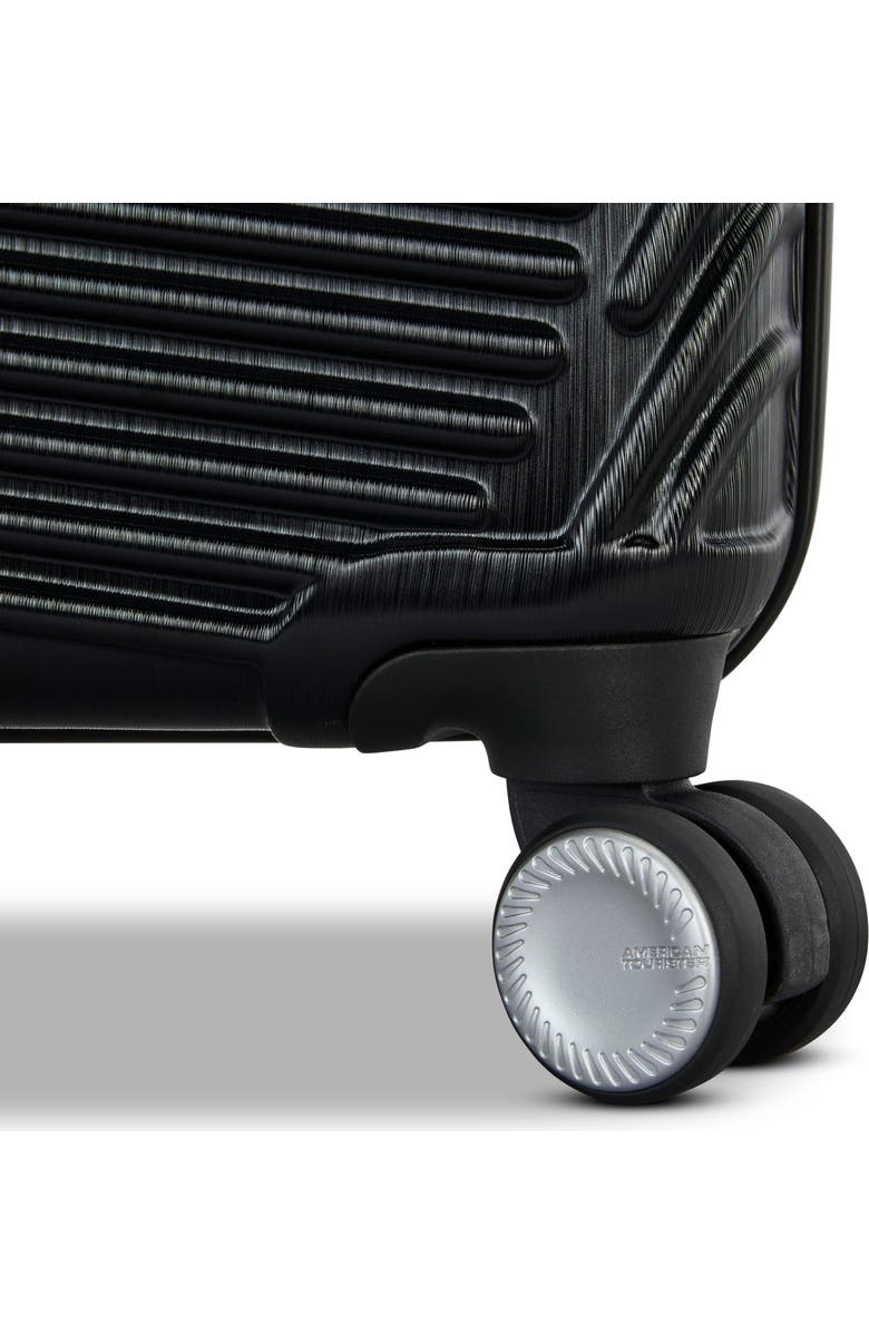 AMERICAN TOURISTER Disney Hardside Carry-On 21-Inch Luggage with Spinner Wheels, Alternate, color, Molded Mickey: Black