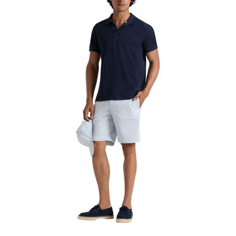 Men Stretch Cotton Bermuda Shorts Seersuckers Stripes