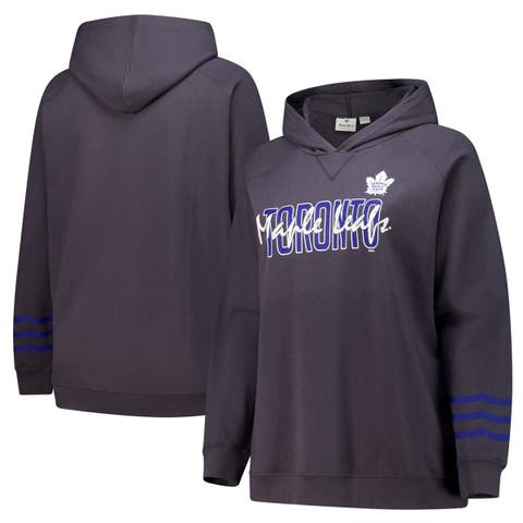 Women's Fanatics Charcoal Toronto Maple Leafs Plus Size Lightweight Fleece Raglan Pullover Hoodie