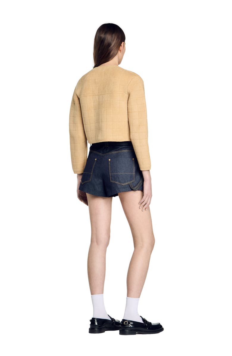 SANDRO Short knit jacket, Alternate, color, 
