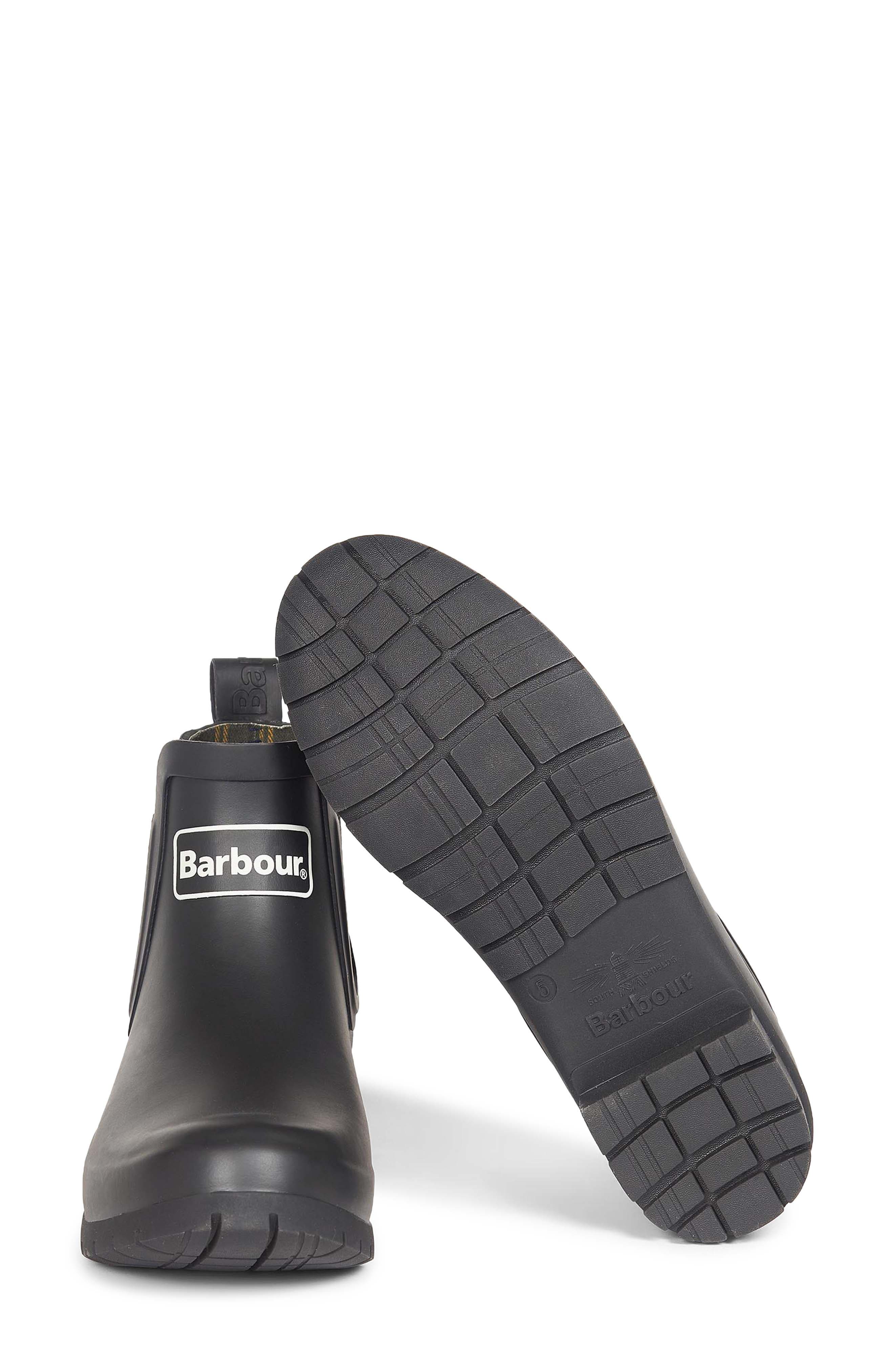 Barbour Kingham Waterproof Chelsea Rain Boot, Alternate, color, Black