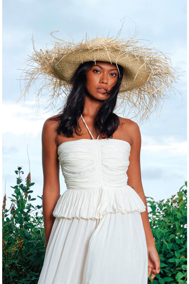 The Catalina Frayed Straw Sun Hat, Alternate, color, Neutral