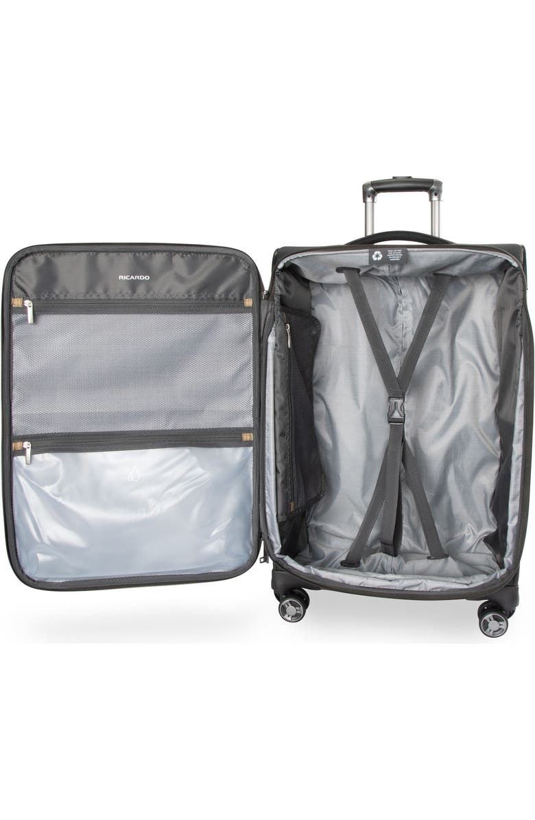 Ricardo Beverly Hills Ashbury Softside Luggage, Expandable Suitcase, Lightweight Sustainable rPET Travel Bag with TSA Lock & Dual Spinner Wheels, 24-inch Medium Check-in, Alternate, color, Black