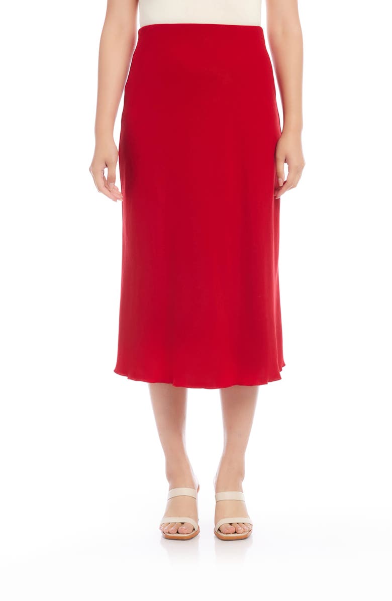 Karen Kane Bias Cut Satin Midi Skirt, Main, color,