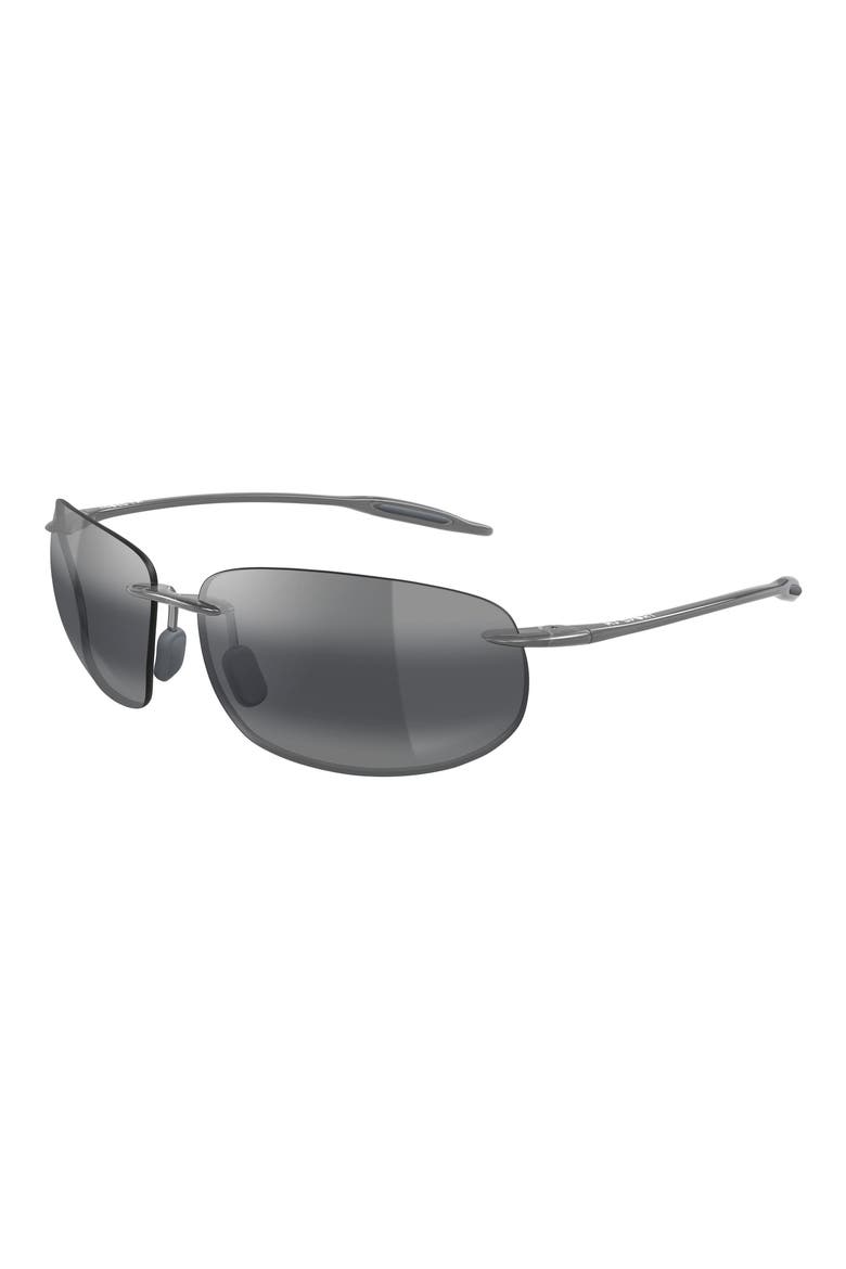 64mm Oversize PolarizedPlus2® Rectangular Sunglasses, Alternate, color, GREY