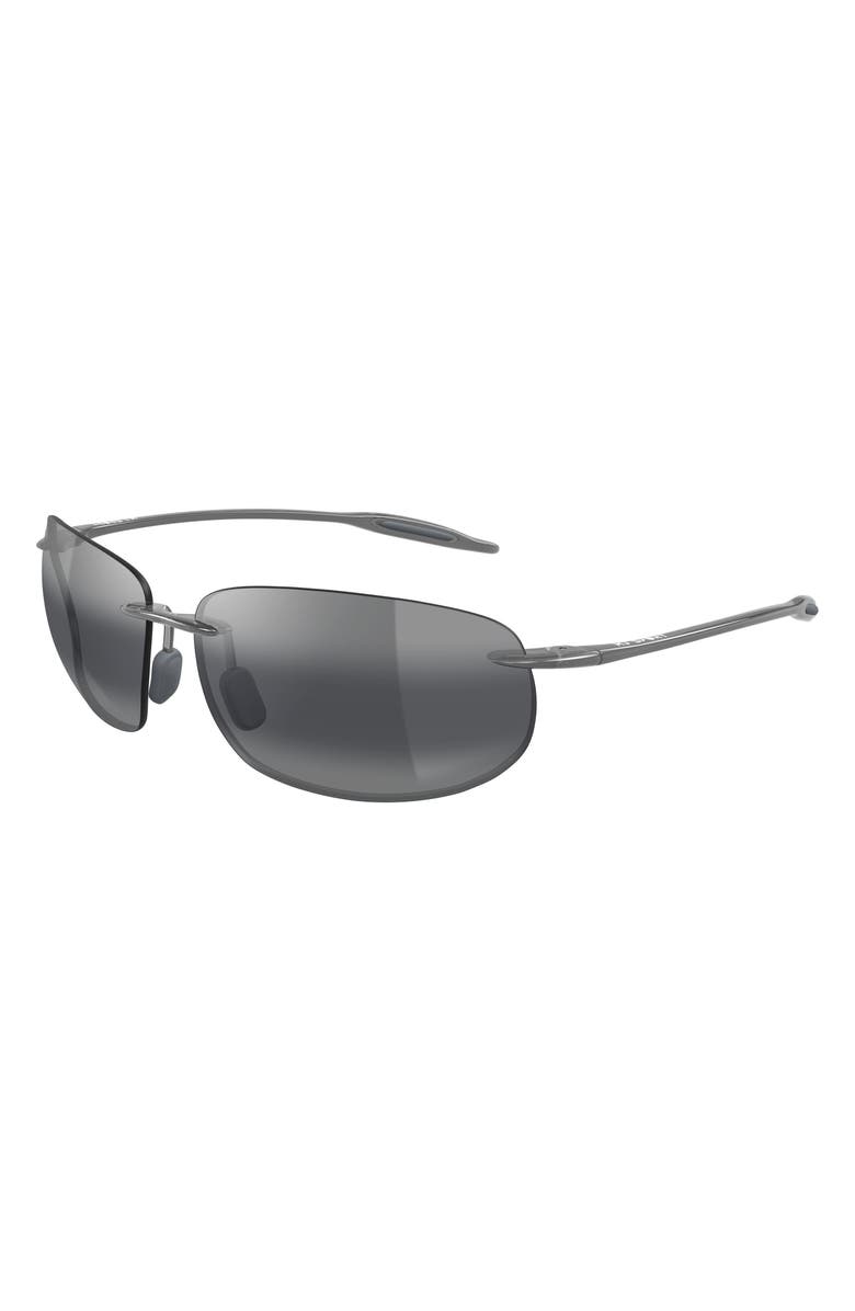 Maui Jim 64mm Oversize PolarizedPlus2<sup>®</sup> Rectangular Sunglasses, Alternate, color, Grey