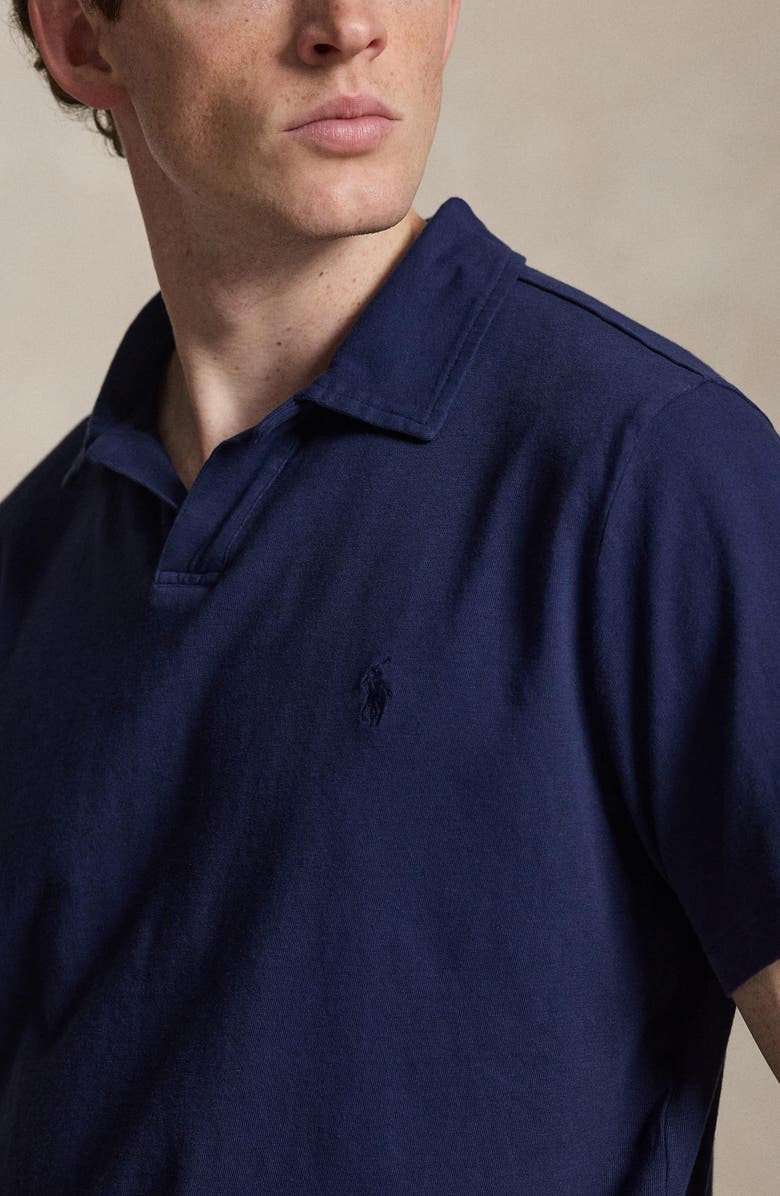 Polo Ralph Lauren Johnny Collar Cotton & Linen Pocket Polo, Alternate, color, Newport Navy