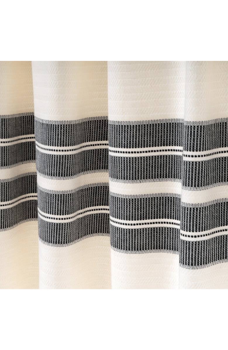 Olive & Linen Costa Turkish Cotton Shower Curtain, Alternate, color, Black