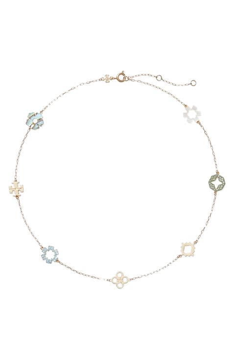 Forget Me Not Mother-of-Pearl & Pavé Necklace