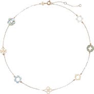 Tory Burch Forget Me Not Mother-of-Pearl & Pavé Necklace