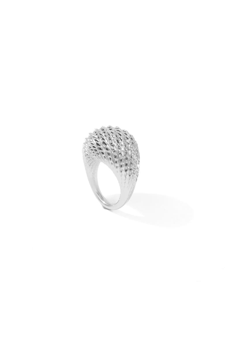 Flow Edgy Dome Ring, Main, color, Silver