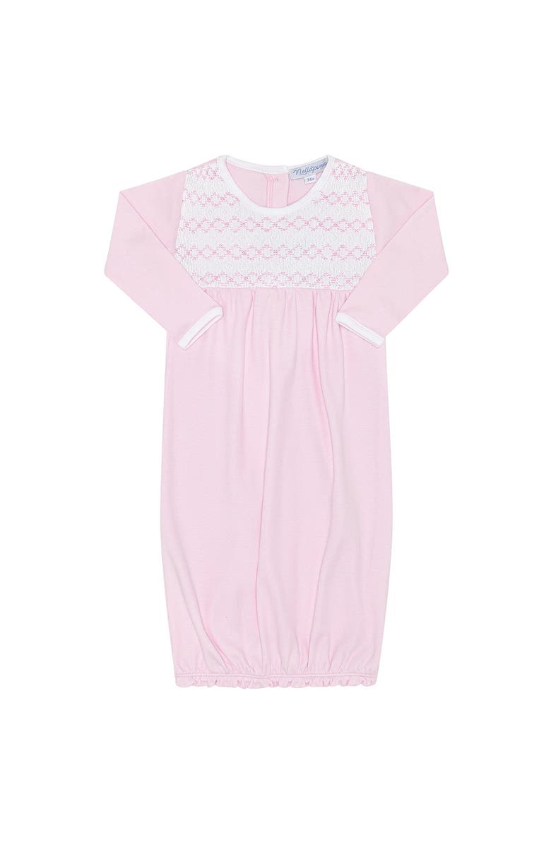 Nellapima Signature Smocked Girls Gown - Baby, Main, color, Pink, White