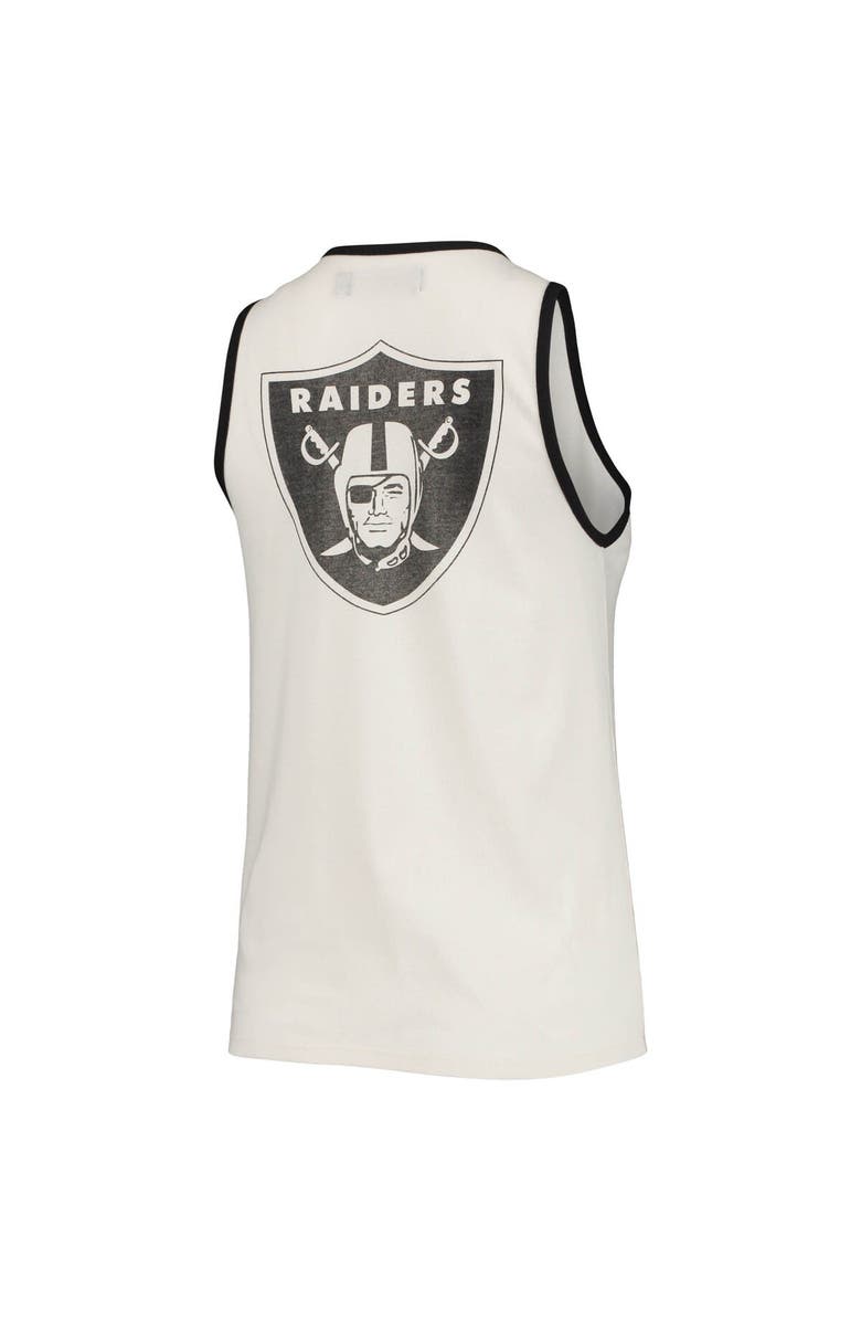 Junk Food Women's Junk Food White/Black Las Vegas Raiders Throwback Pop Binding Scoop Neck Tank Top, Alternate, color, White