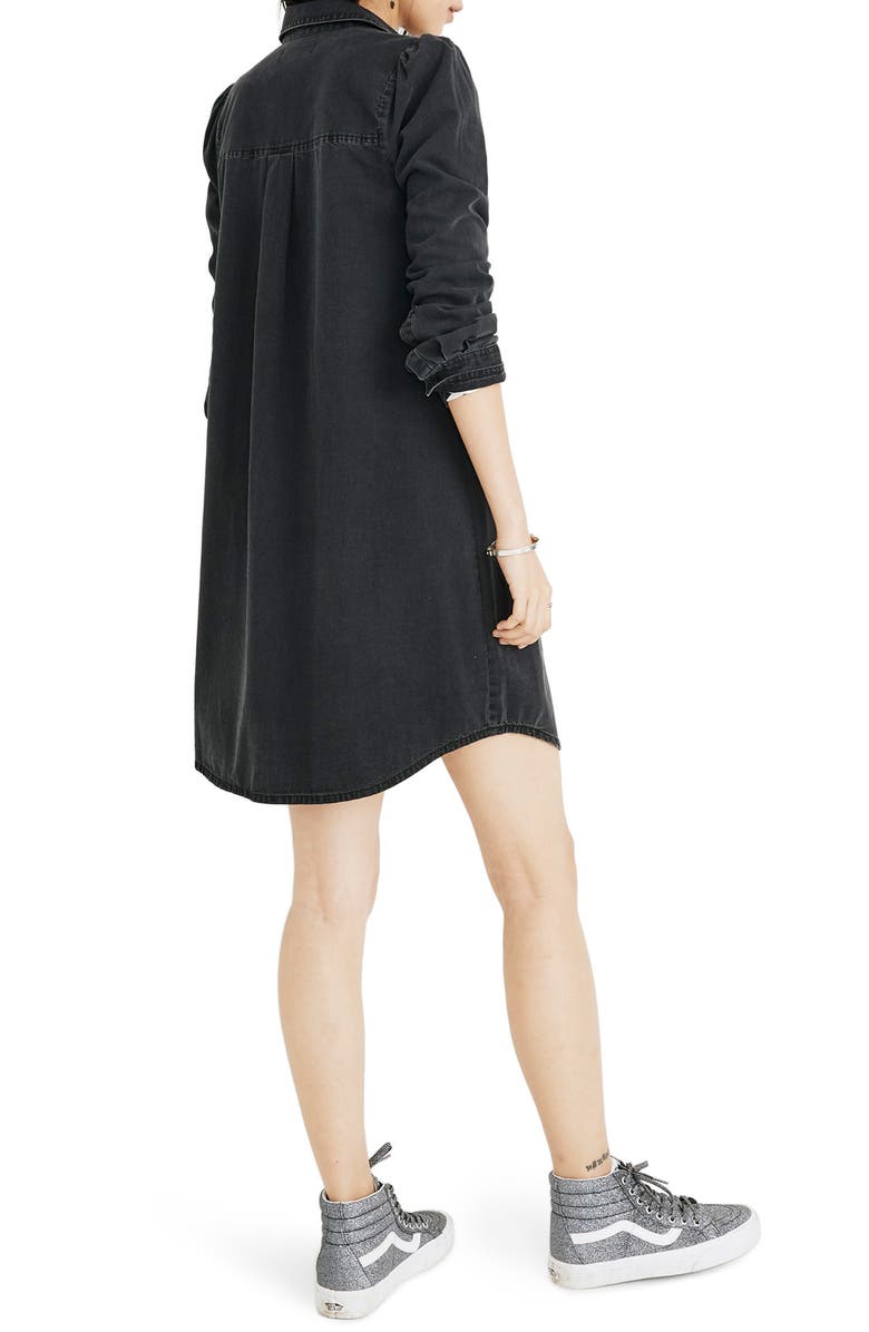 Madewell Denim Puff Sleeve Shirtdress, Alternate, color, 