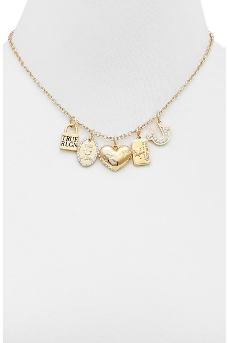 Interchangeable Charms Necklace, Alternate, color, GOLD TONE