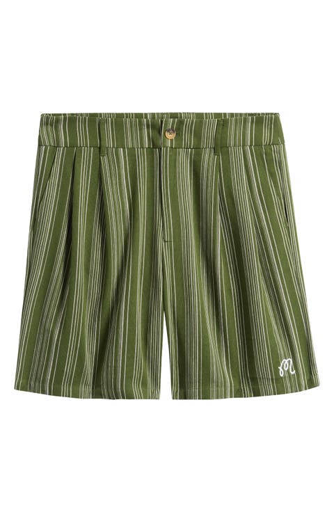Arena Stripe Pleated Shorts