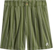 MALBON Arena Stripe Pleated Shorts