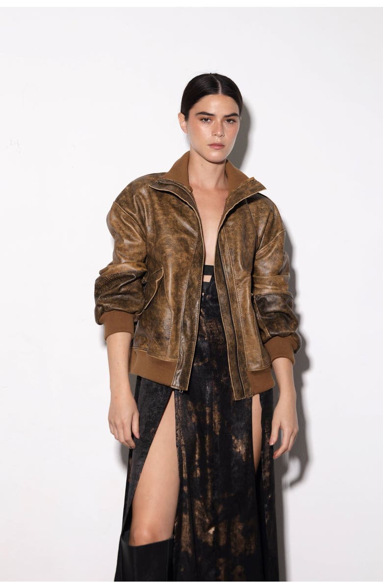 Babila - Slow Fashion Natura Vintage Leather Jacket, Main, color, Vintage