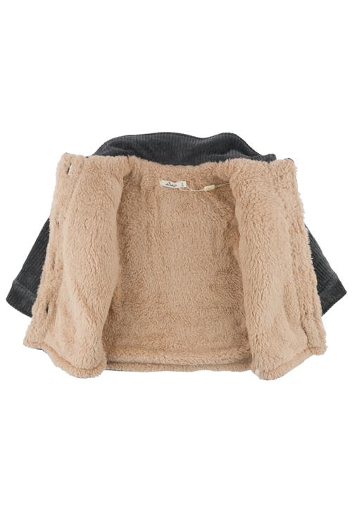 Oh Baby ! Corduroy With Snowdrift Shacket In Charcoal