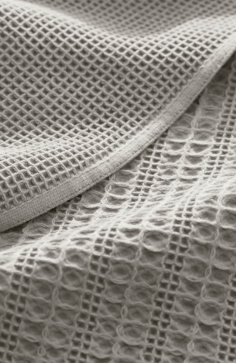 Boll & Branch Waffle Mixed Stripe Throw Blanket, Alternate, color, Pewter