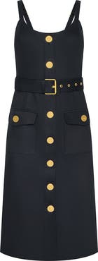 L'AGENCE Ida Sleeveless Belted Stretch Cotton Dress