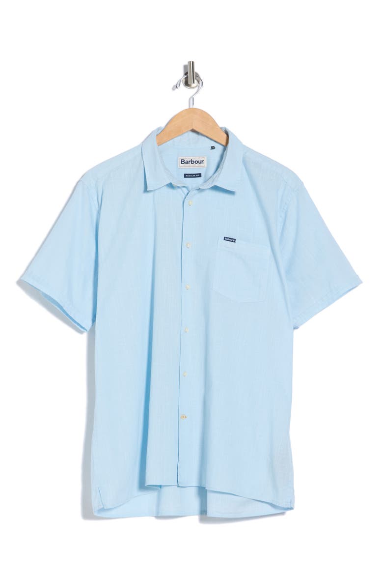 Pigment Dyed Cotton Button-Up Shirt, Alternate, color, BLEACHED BLUE