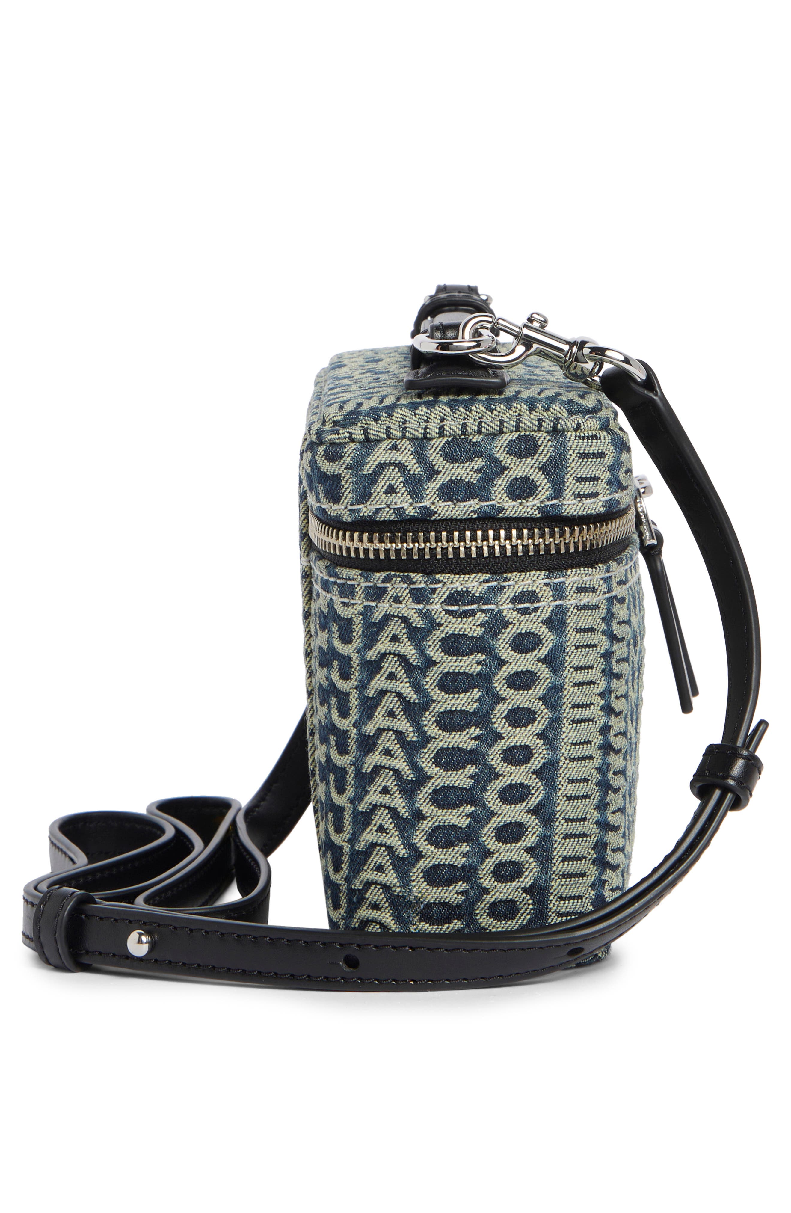 The Monogram Denim Groove Vanity Bag, Alternate, color, INDIGO