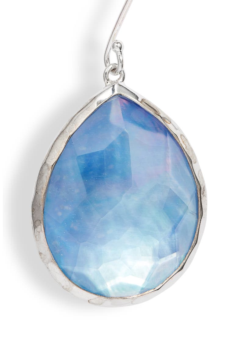 Large Rock Candy Teardrop Earrings, Alternate, color, SILVER
