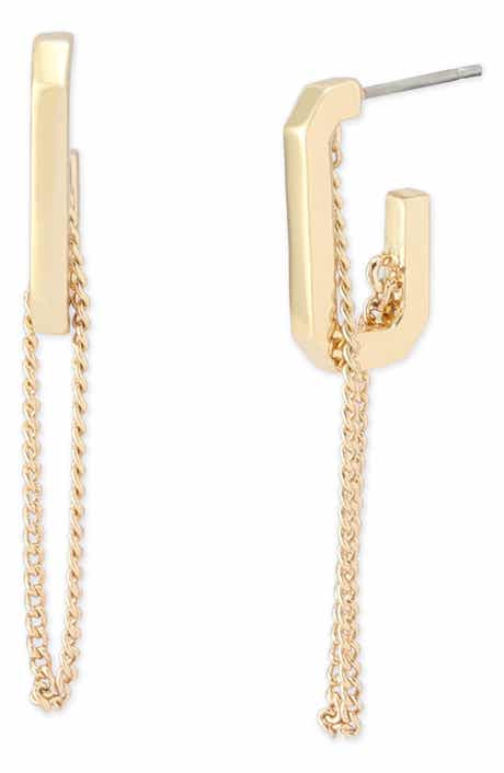 Hex Swag Huggie Hoop Earrings