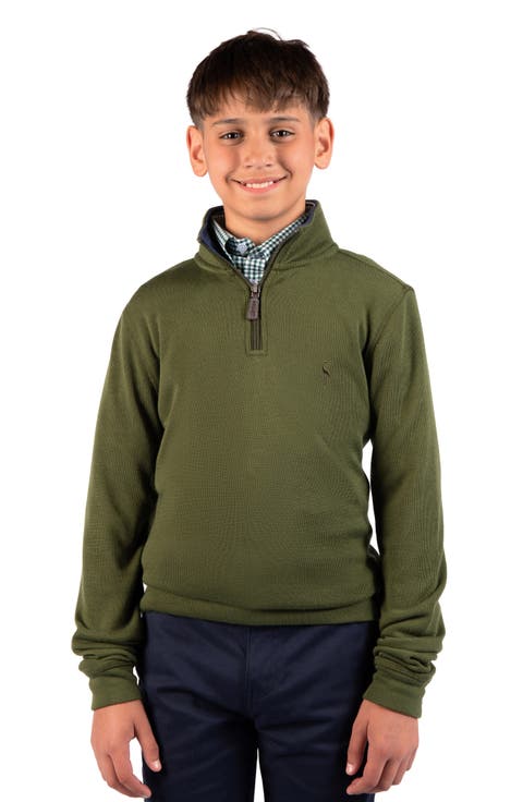 Kids' French Rib Quarter Zip Pullover Sweater