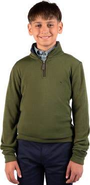 TailorByrd Kids' French Rib Quarter Zip Pullover Sweater