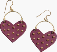 Nickel & Suede Studded Harlow Earrings