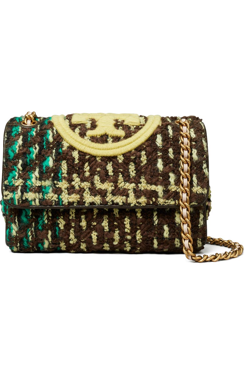 Tory Burch Small Fleming Tweed Wool Blend Convertible Shoulder Bag, Main, color,