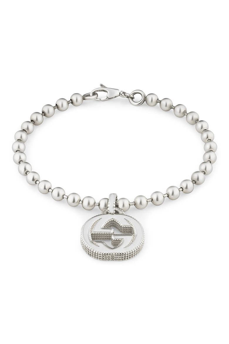 Silver Interlocking-G Line Bracelet, Main, color, STERLING SILVER