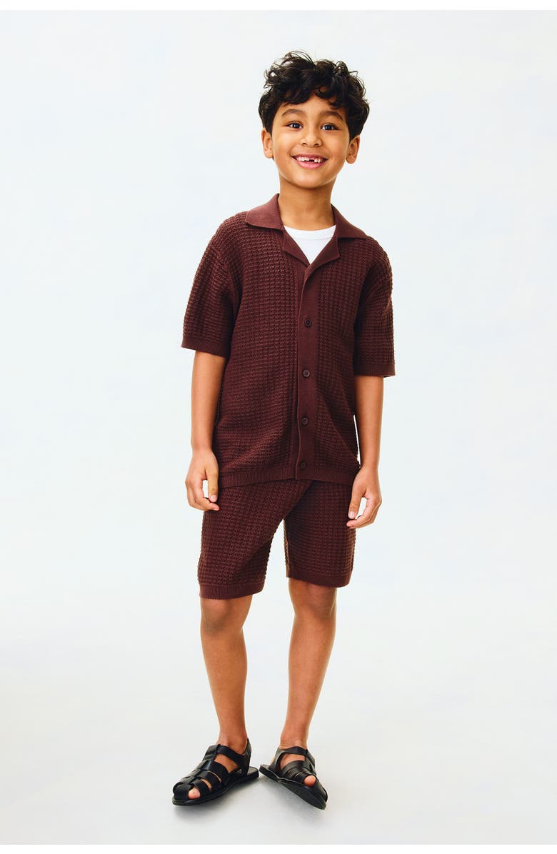 H&M 2-piece pointelle-knit cotton set, Main, color, Brown