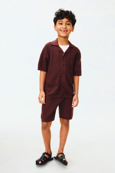 2-piece pointelle-knit cotton set