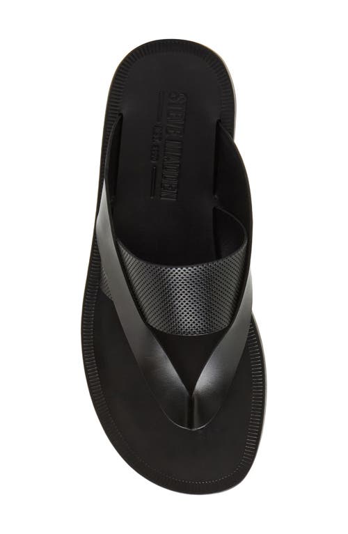 Madden Cicero Flip Flop In Black Leather