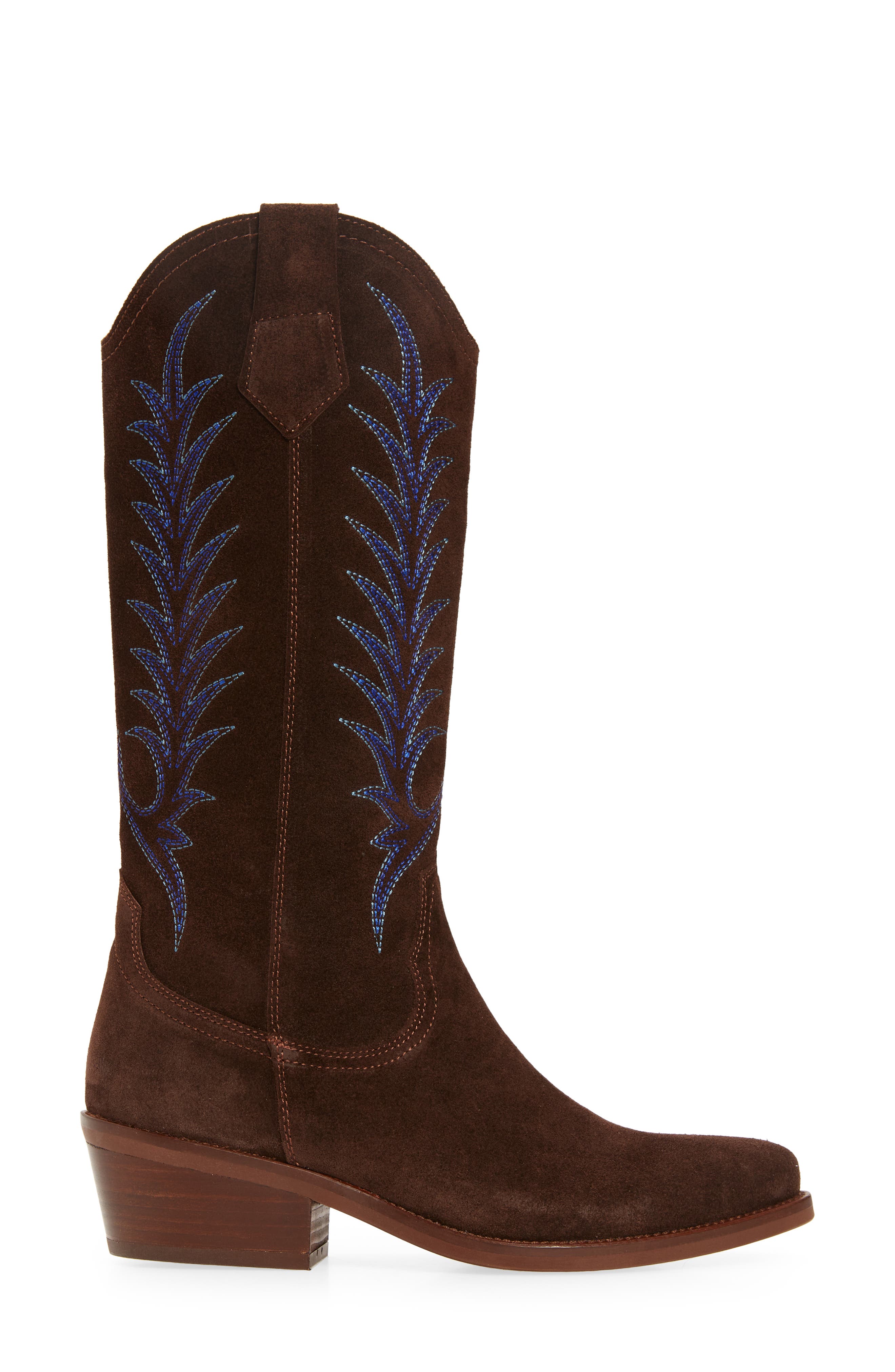 Penelope Chilvers Goldie Embroidered Cowboy Boot, Alternate, color, Ebony