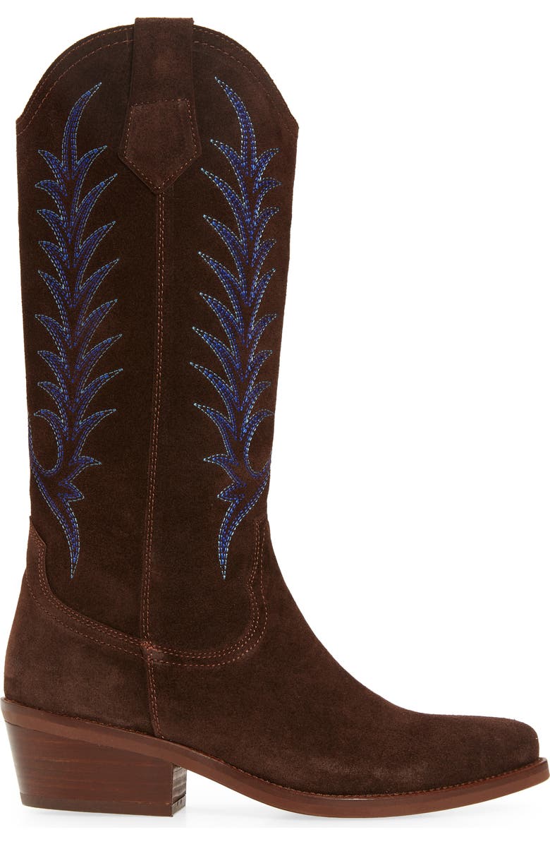 Penelope Chilvers Goldie Embroidered Cowboy Boot, Alternate, color, Ebony