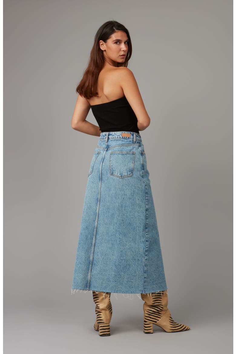 Halston High Rise Maxi Skirt, Alternate, color, Vintage Ice Blue