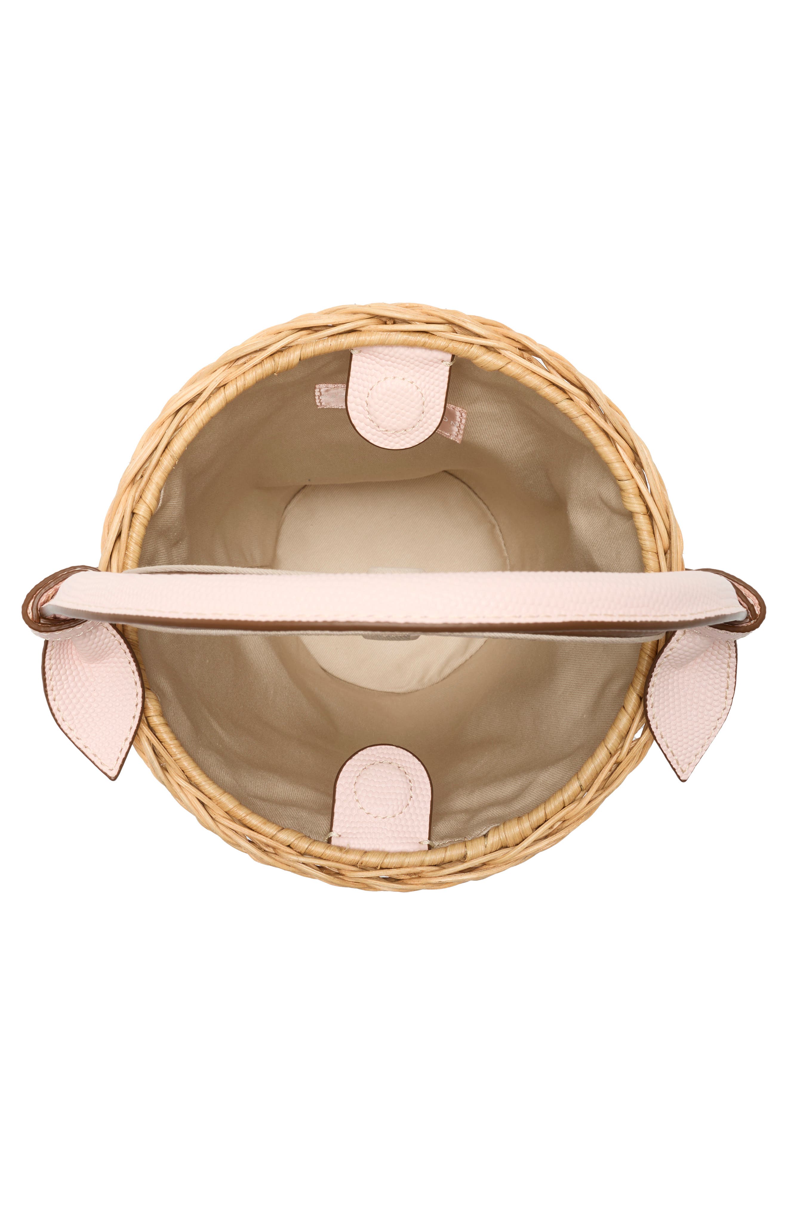 Pamela Munson The Jane Woven Rattan Basket Bag, Alternate, color, Blush