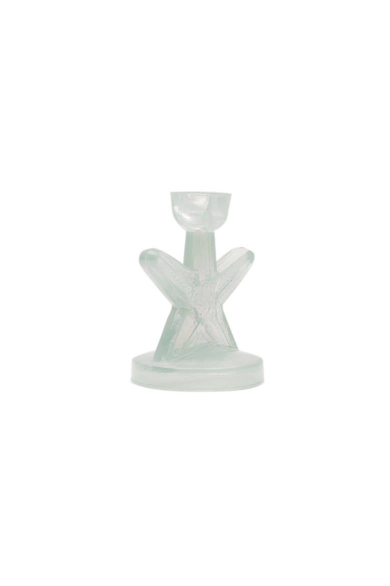 Sea Star Set of 2 Glass Candle Holders 5", Alternate, color, Green