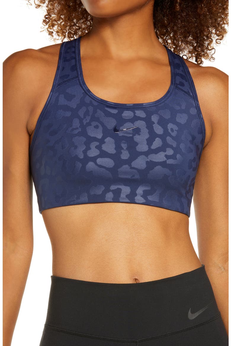 Pro Dri-FIT Swoosh Racerback Sports Bra, Main, color, MIDNIGHT NAVY/ CLEAR
