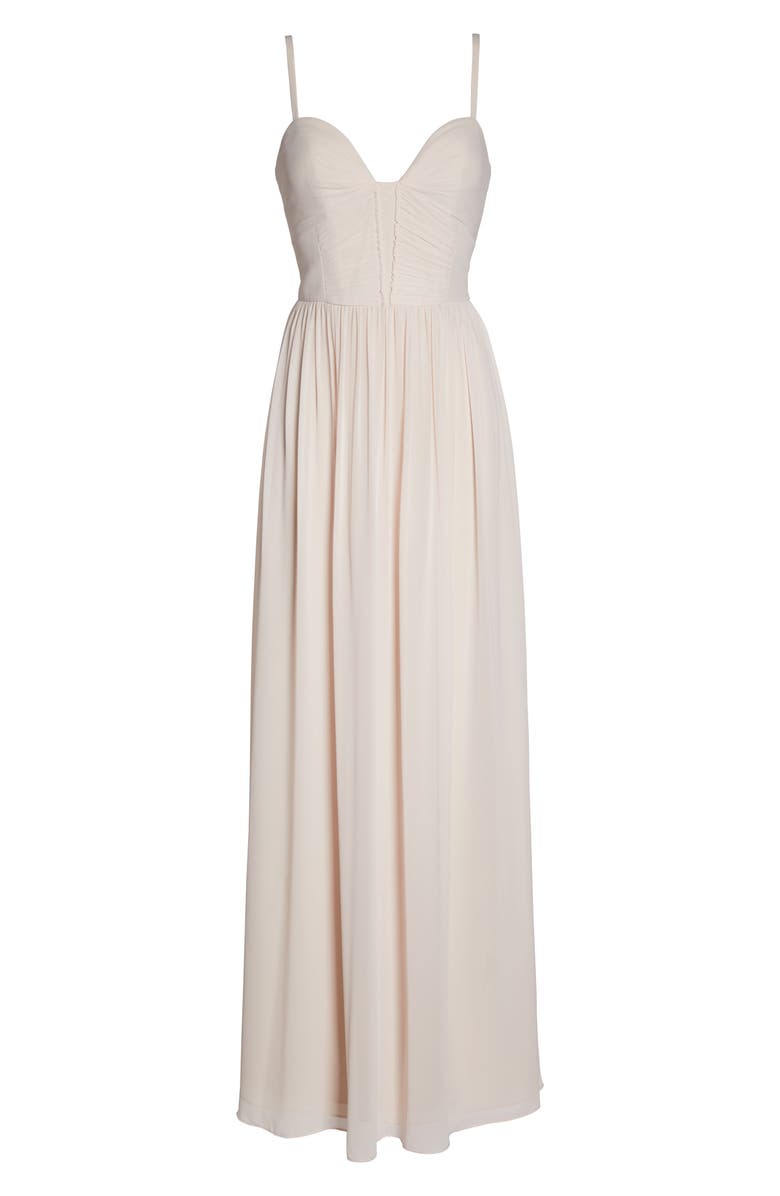 Hayley Paige Occasions Ruffle Detail A-Line Chiffon Gown, Alternate, color, 