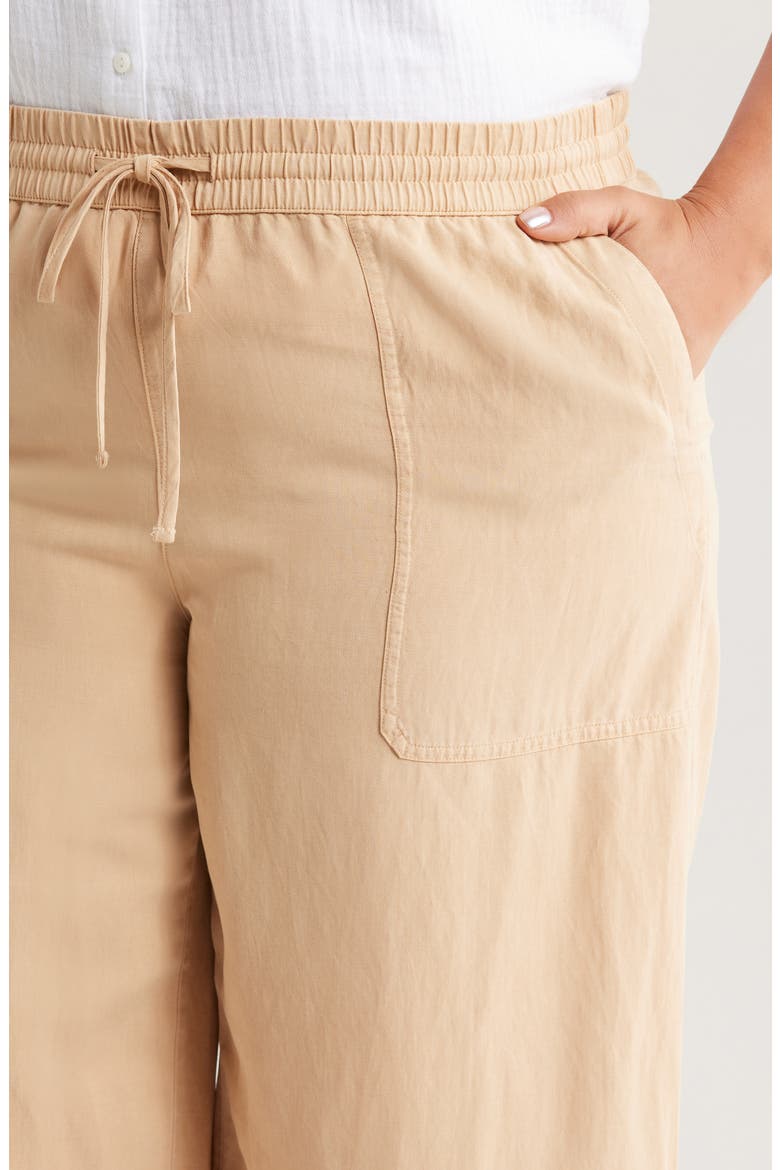 Linen Blend Crop Pants, Alternate, color, TAN SHORE