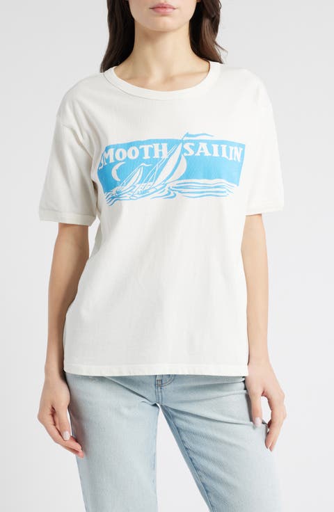 Smooth Sailin' Cotton Graphic T-Shirt