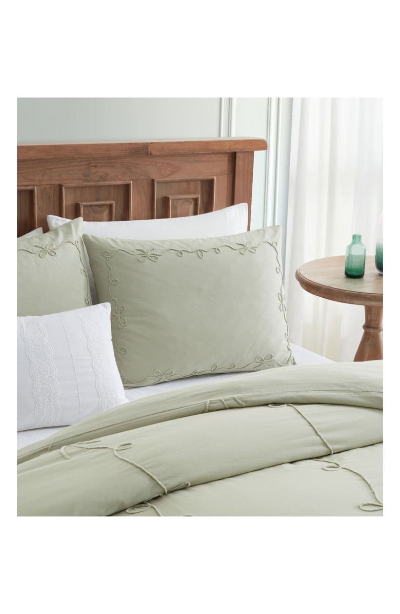 Peri Home Sasha Bows Comforter & Sham Set, Alternate, color, Green
