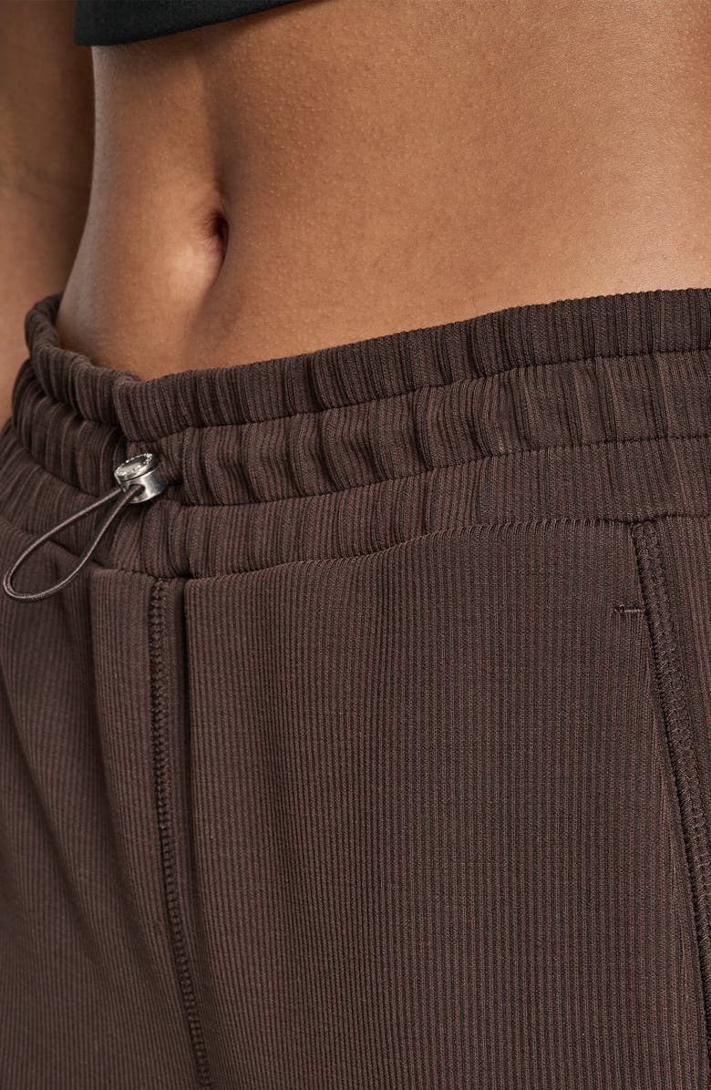 DKNY Highline High Waist Ribbed Pull-On Pants, Alternate, color, Espresso