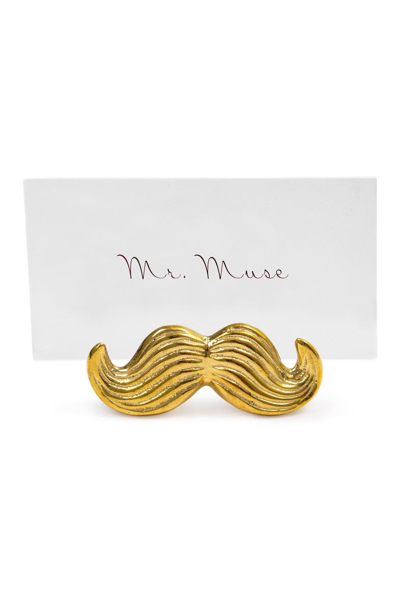 'Mr. & Mrs. Muse' Brass Place Card Holders, Alternate, color, BRASS
