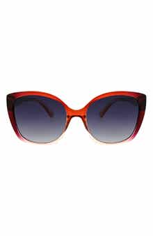Oscar de la Renta Rounded Modern 54mm Cat Eye Polarized Sunglasses
